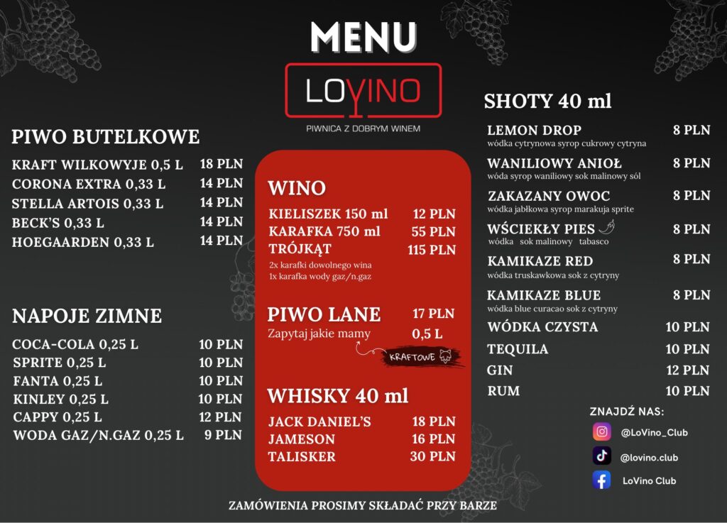 Menu LoVino 1